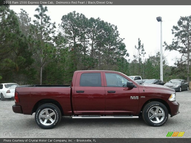 Delmonico Red Pearl / Black/Diesel Gray 2018 Ram 1500 Express Crew Cab