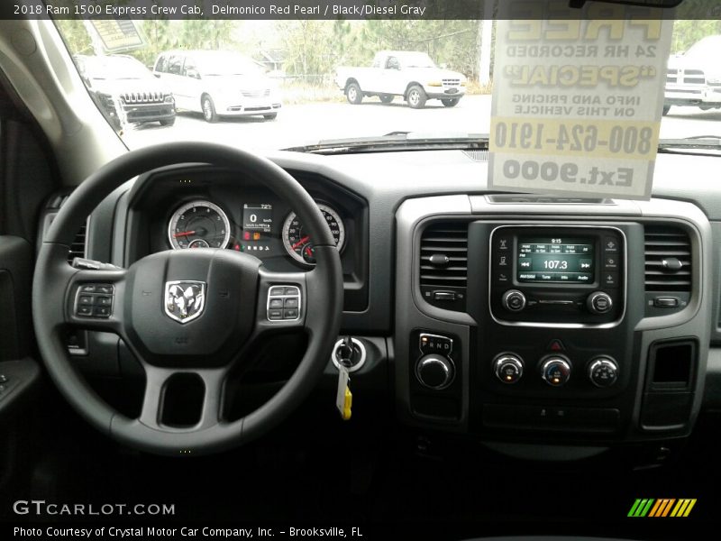 Delmonico Red Pearl / Black/Diesel Gray 2018 Ram 1500 Express Crew Cab
