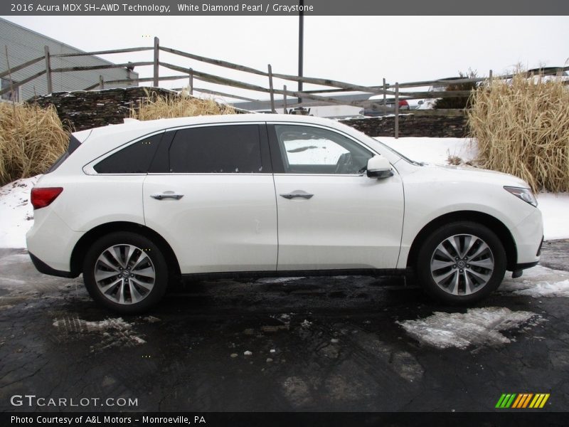 White Diamond Pearl / Graystone 2016 Acura MDX SH-AWD Technology