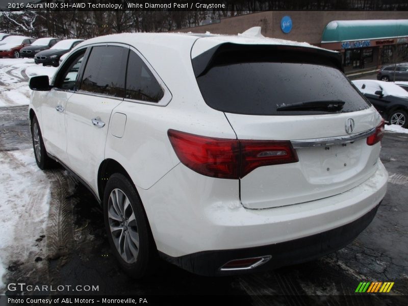 White Diamond Pearl / Graystone 2016 Acura MDX SH-AWD Technology