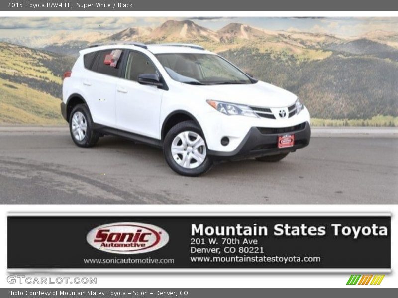 Super White / Black 2015 Toyota RAV4 LE