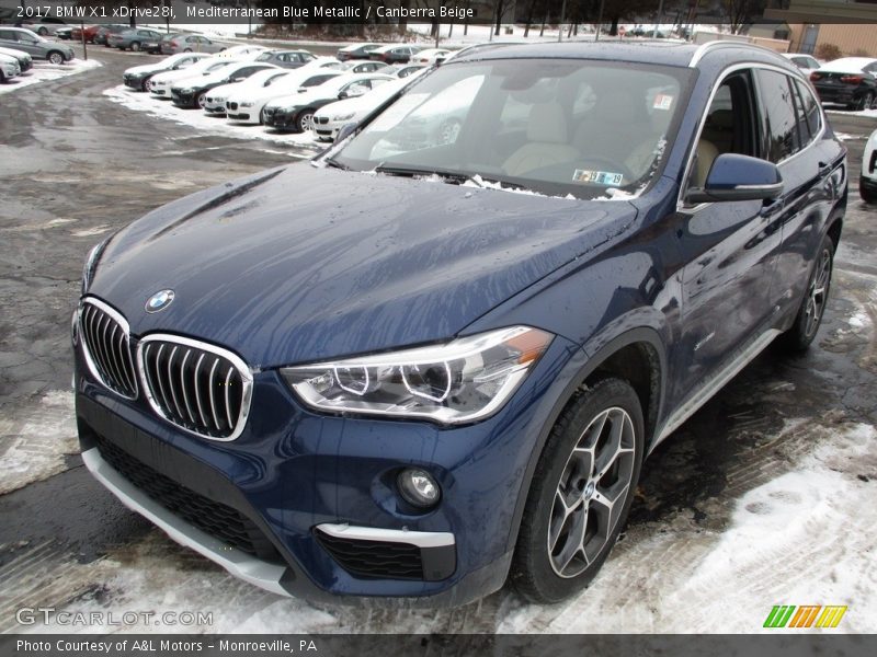 Mediterranean Blue Metallic / Canberra Beige 2017 BMW X1 xDrive28i