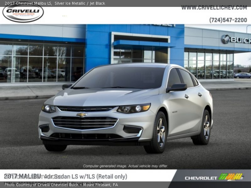 Silver Ice Metallic / Jet Black 2017 Chevrolet Malibu LS