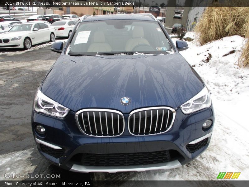 Mediterranean Blue Metallic / Canberra Beige 2017 BMW X1 xDrive28i