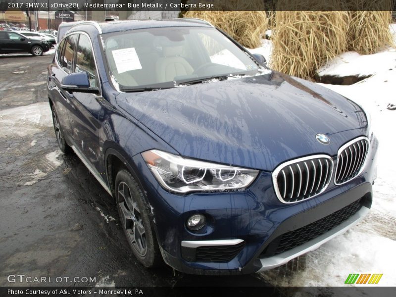 Mediterranean Blue Metallic / Canberra Beige 2017 BMW X1 xDrive28i