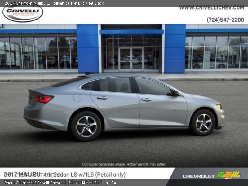 Silver Ice Metallic / Jet Black 2017 Chevrolet Malibu LS