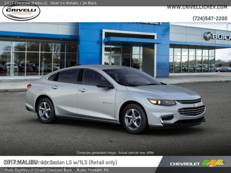 Silver Ice Metallic / Jet Black 2017 Chevrolet Malibu LS