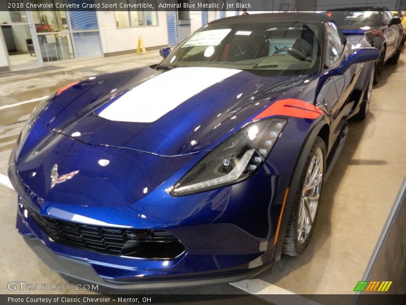 Admiral Blue Metallic / Jet Black 2018 Chevrolet Corvette Grand Sport Convertible