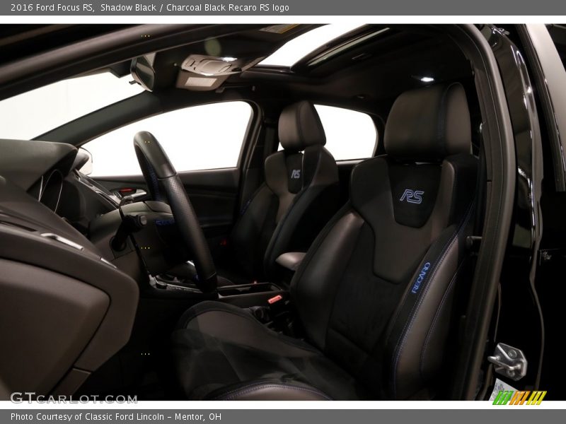 Shadow Black / Charcoal Black Recaro RS logo 2016 Ford Focus RS