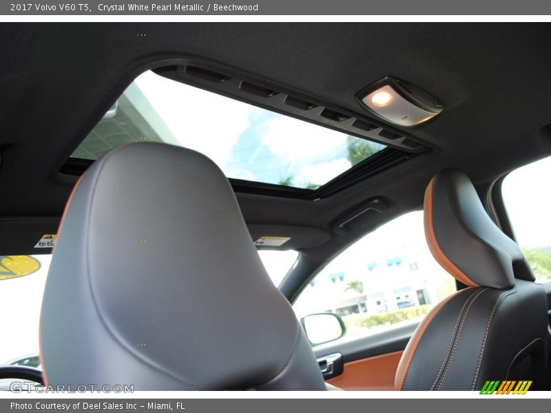 Crystal White Pearl Metallic / Beechwood 2017 Volvo V60 T5