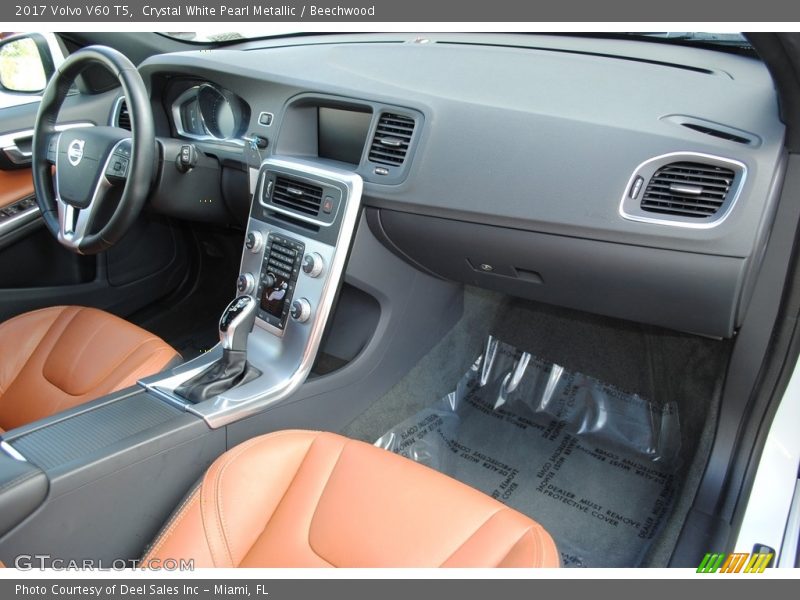 Crystal White Pearl Metallic / Beechwood 2017 Volvo V60 T5