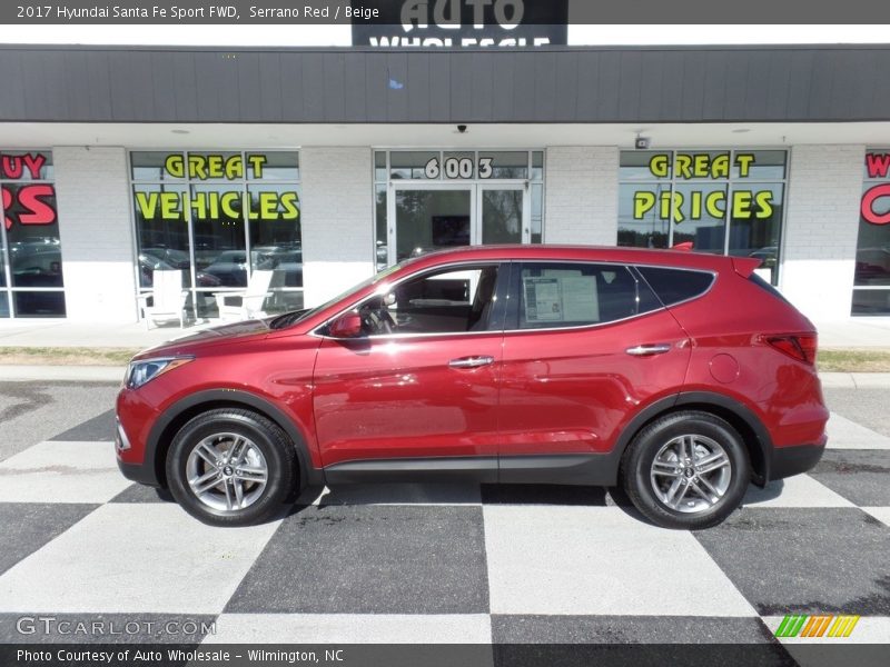 Serrano Red / Beige 2017 Hyundai Santa Fe Sport FWD