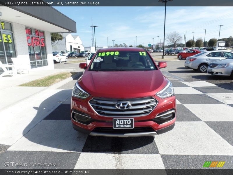 Serrano Red / Beige 2017 Hyundai Santa Fe Sport FWD