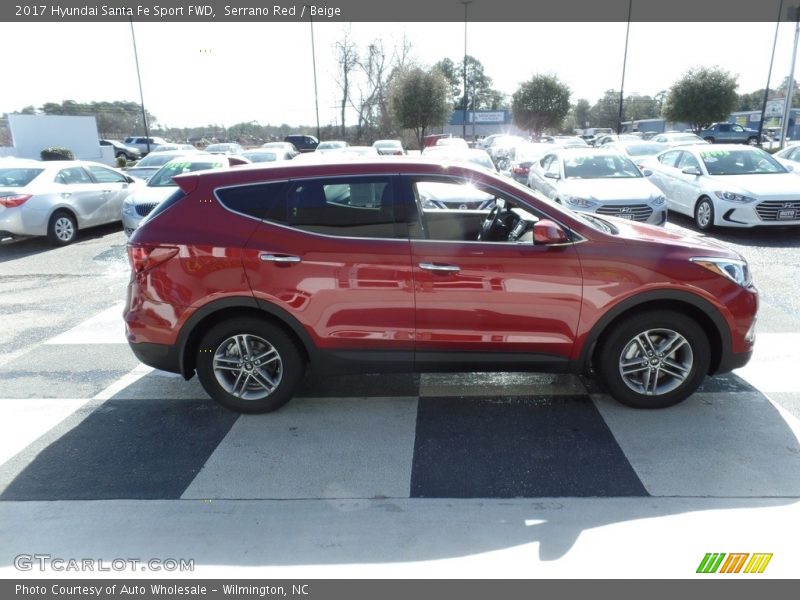 Serrano Red / Beige 2017 Hyundai Santa Fe Sport FWD