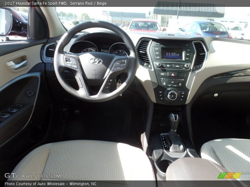 Serrano Red / Beige 2017 Hyundai Santa Fe Sport FWD