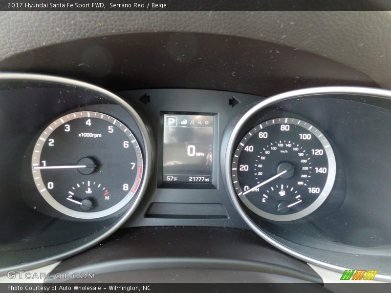 Serrano Red / Beige 2017 Hyundai Santa Fe Sport FWD