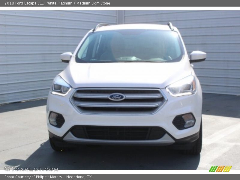 White Platinum / Medium Light Stone 2018 Ford Escape SEL