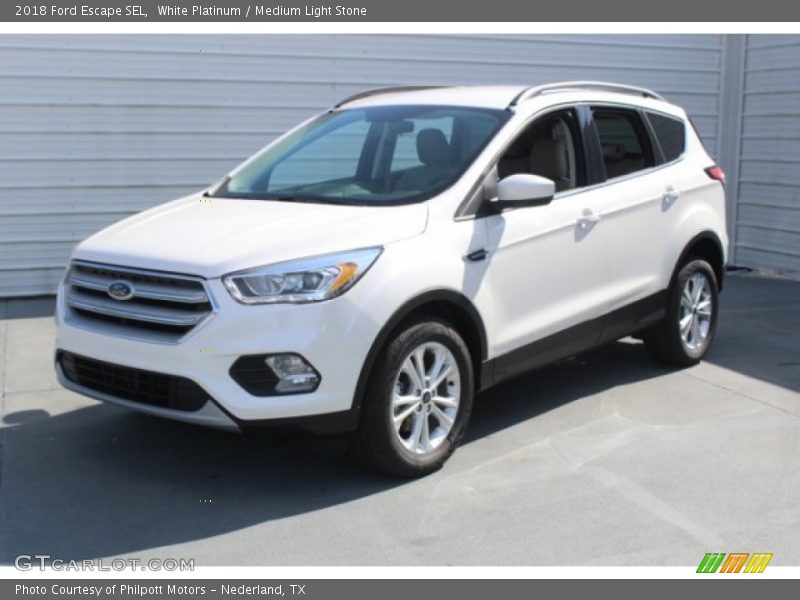 White Platinum / Medium Light Stone 2018 Ford Escape SEL