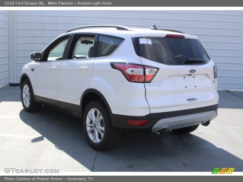 White Platinum / Medium Light Stone 2018 Ford Escape SEL