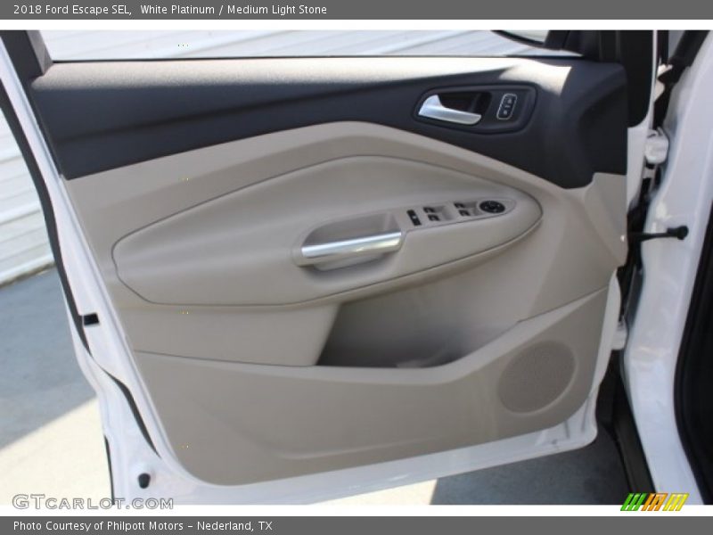 White Platinum / Medium Light Stone 2018 Ford Escape SEL