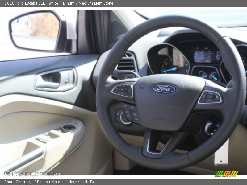 White Platinum / Medium Light Stone 2018 Ford Escape SEL