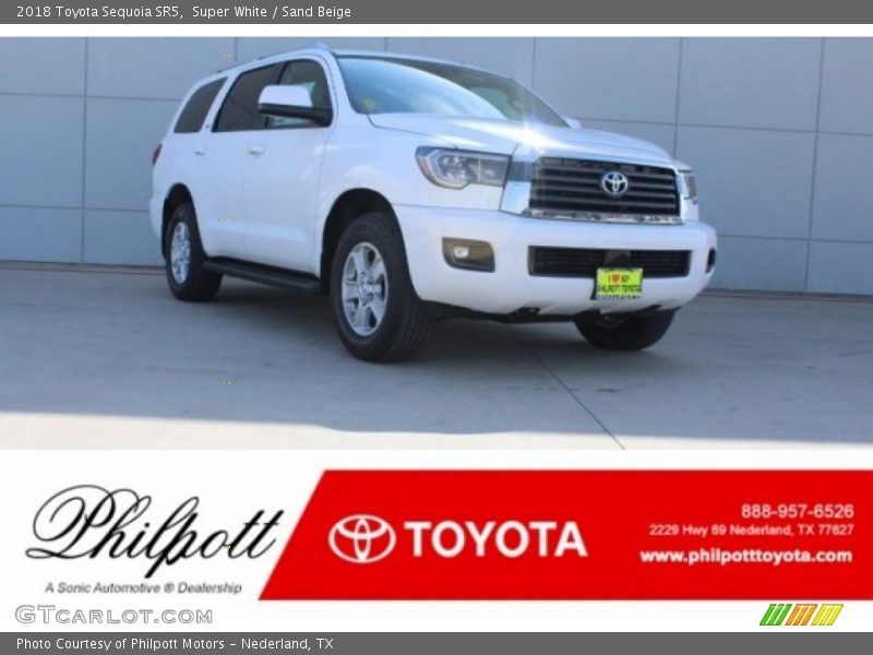 Super White / Sand Beige 2018 Toyota Sequoia SR5