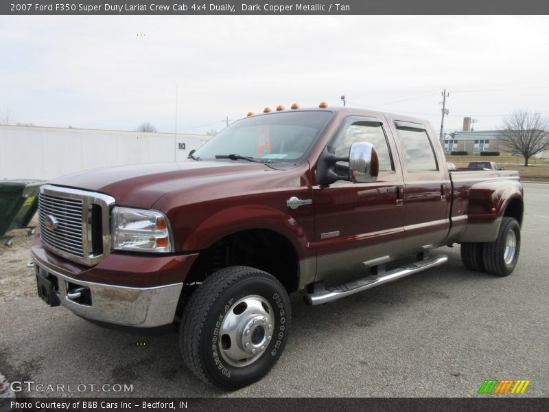 Dark Copper Metallic / Tan 2007 Ford F350 Super Duty Lariat Crew Cab 4x4 Dually