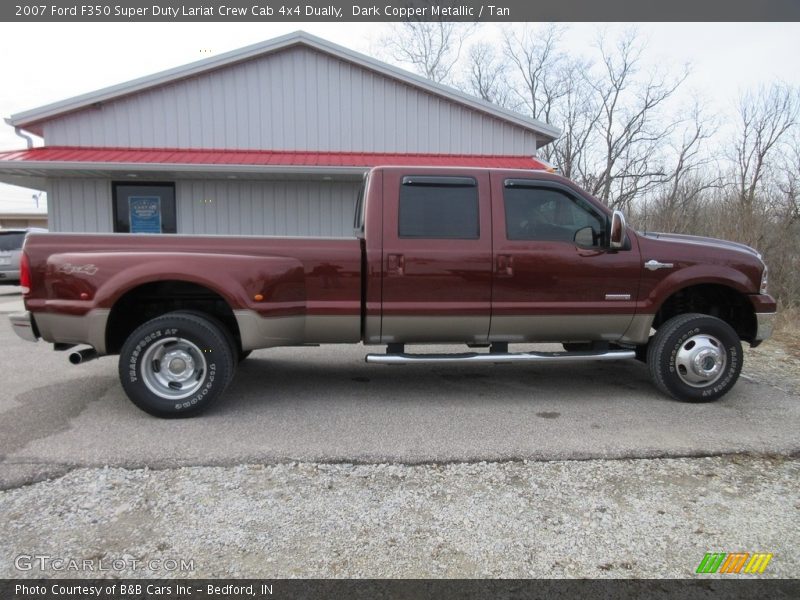 Dark Copper Metallic / Tan 2007 Ford F350 Super Duty Lariat Crew Cab 4x4 Dually
