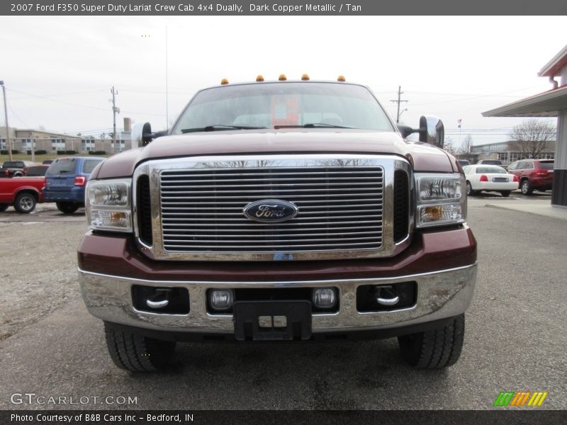 Dark Copper Metallic / Tan 2007 Ford F350 Super Duty Lariat Crew Cab 4x4 Dually