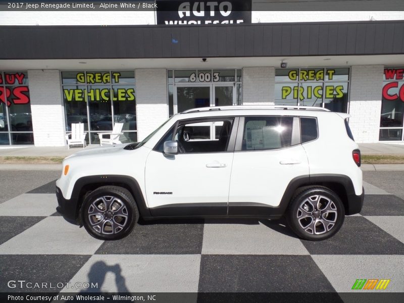 Alpine White / Black 2017 Jeep Renegade Limited
