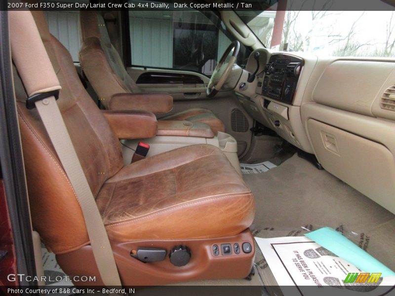 Dark Copper Metallic / Tan 2007 Ford F350 Super Duty Lariat Crew Cab 4x4 Dually
