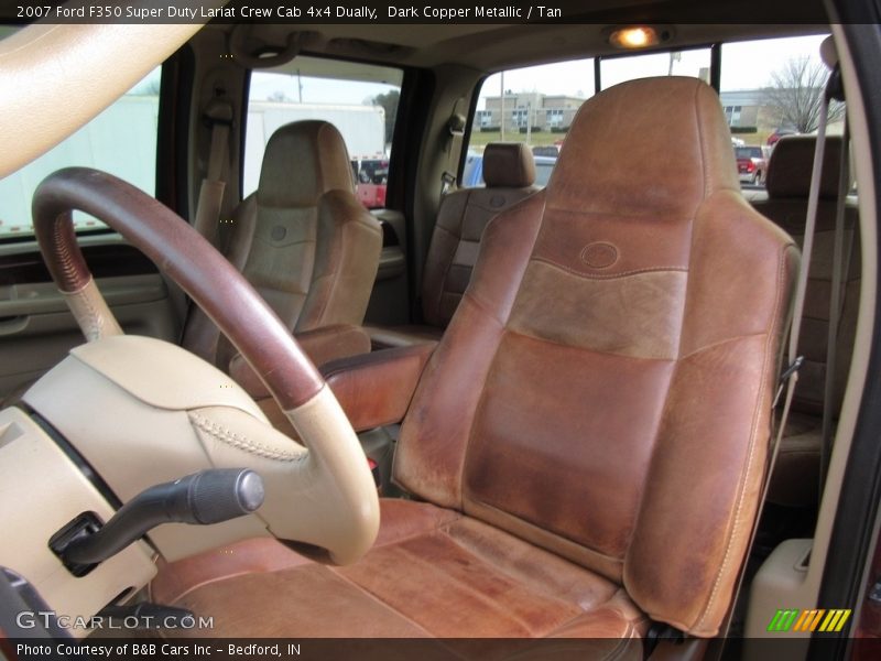 Dark Copper Metallic / Tan 2007 Ford F350 Super Duty Lariat Crew Cab 4x4 Dually
