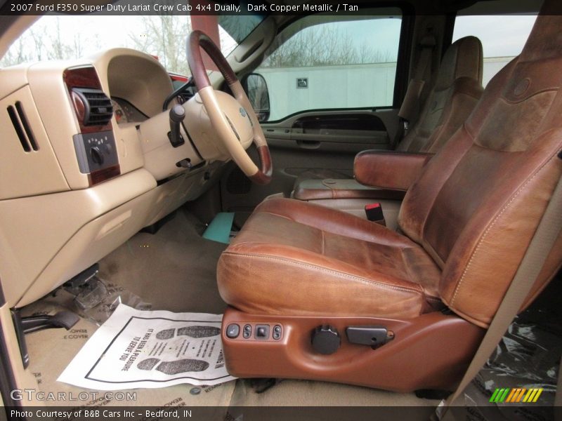 Dark Copper Metallic / Tan 2007 Ford F350 Super Duty Lariat Crew Cab 4x4 Dually
