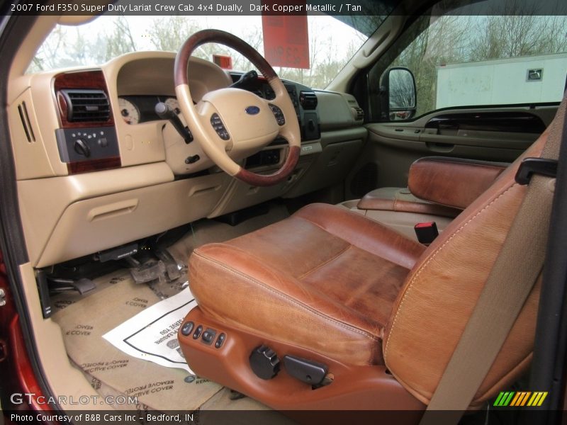 Dark Copper Metallic / Tan 2007 Ford F350 Super Duty Lariat Crew Cab 4x4 Dually