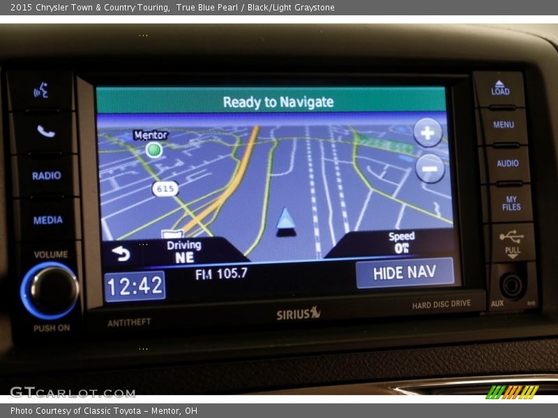 True Blue Pearl / Black/Light Graystone 2015 Chrysler Town & Country Touring