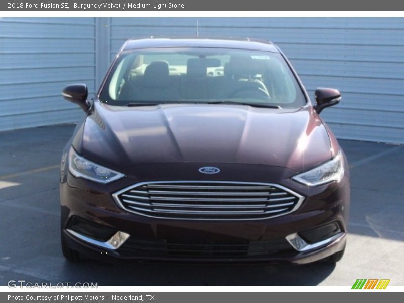 Burgundy Velvet / Medium Light Stone 2018 Ford Fusion SE