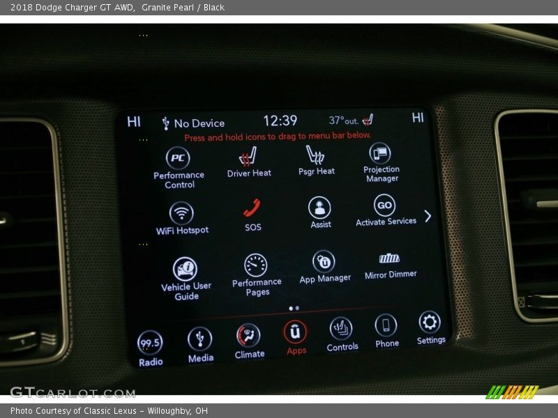 Granite Pearl / Black 2018 Dodge Charger GT AWD