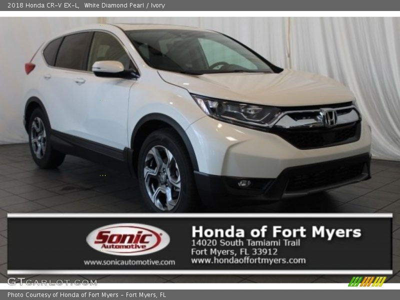 White Diamond Pearl / Ivory 2018 Honda CR-V EX-L