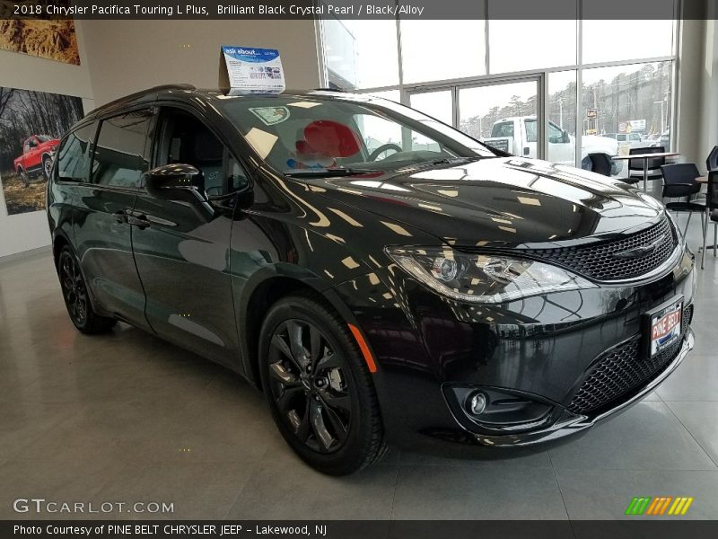Brilliant Black Crystal Pearl / Black/Alloy 2018 Chrysler Pacifica Touring L Plus