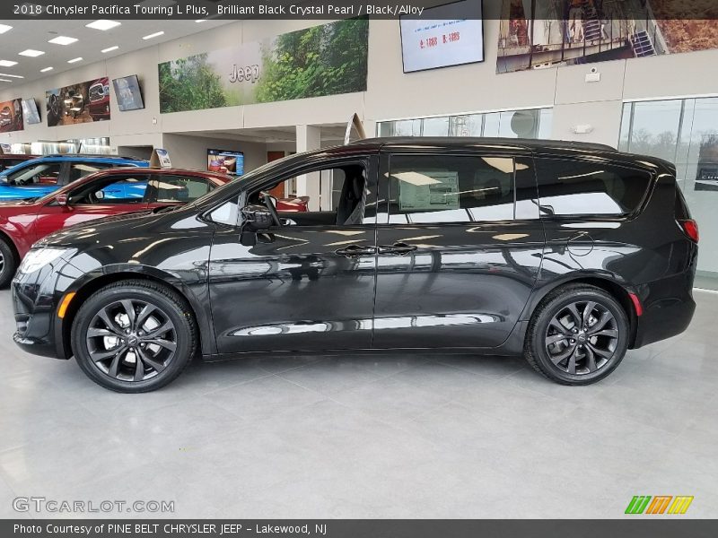 Brilliant Black Crystal Pearl / Black/Alloy 2018 Chrysler Pacifica Touring L Plus