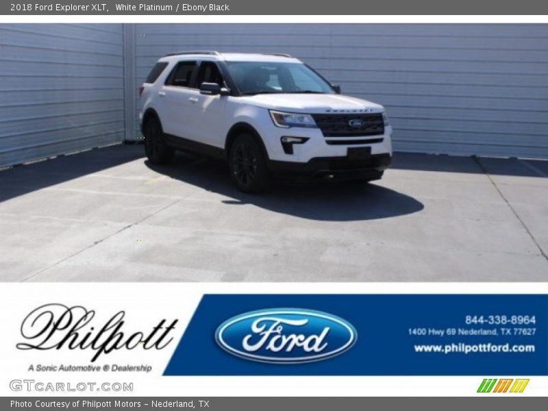 White Platinum / Ebony Black 2018 Ford Explorer XLT
