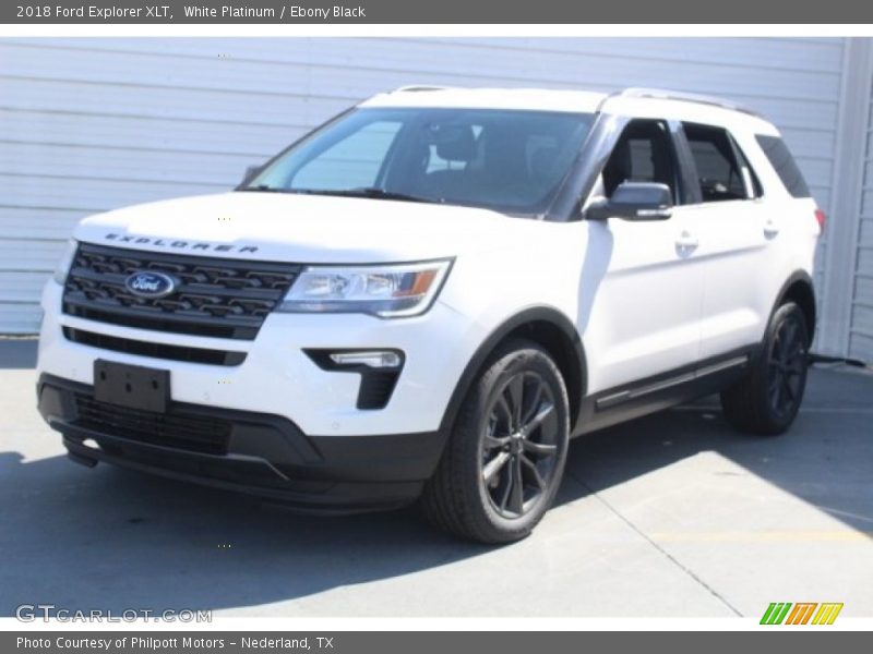White Platinum / Ebony Black 2018 Ford Explorer XLT