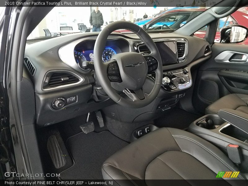 Brilliant Black Crystal Pearl / Black/Alloy 2018 Chrysler Pacifica Touring L Plus