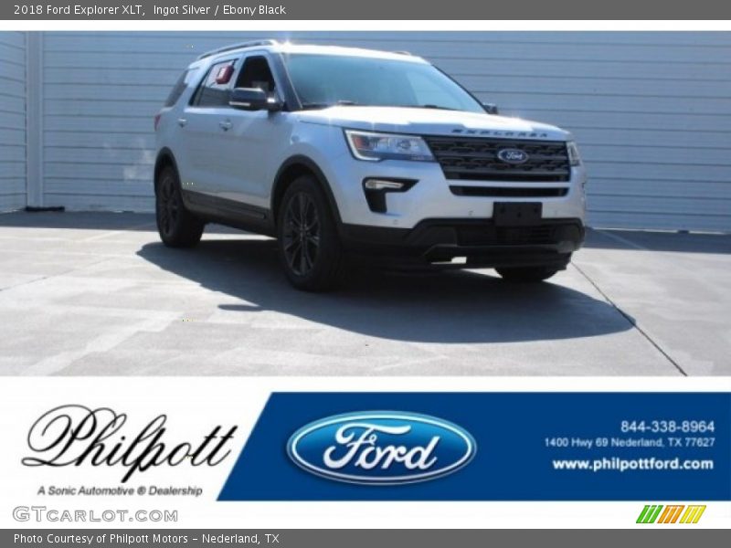 Ingot Silver / Ebony Black 2018 Ford Explorer XLT