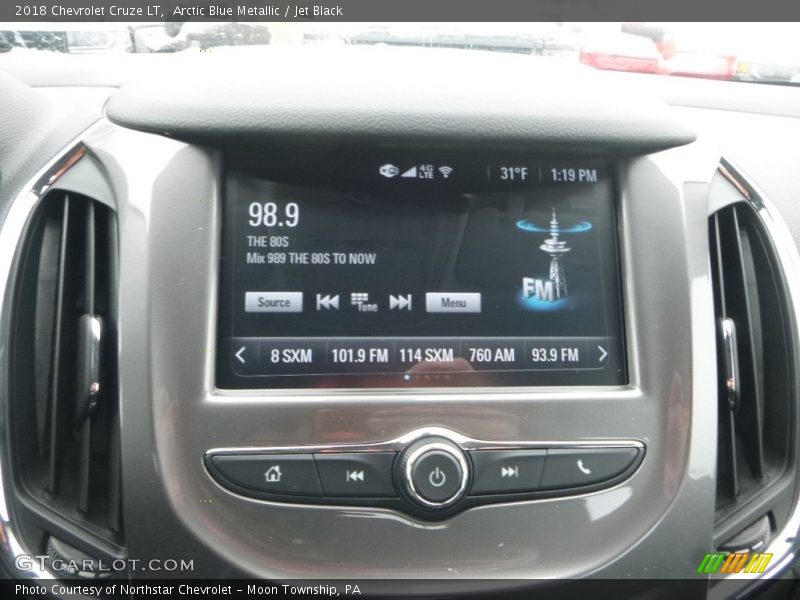 Arctic Blue Metallic / Jet Black 2018 Chevrolet Cruze LT