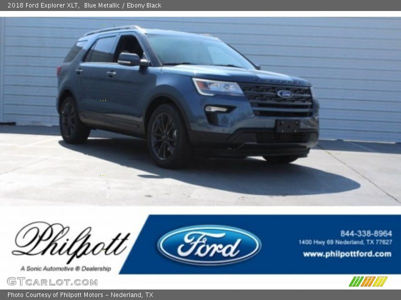 Blue Metallic / Ebony Black 2018 Ford Explorer XLT