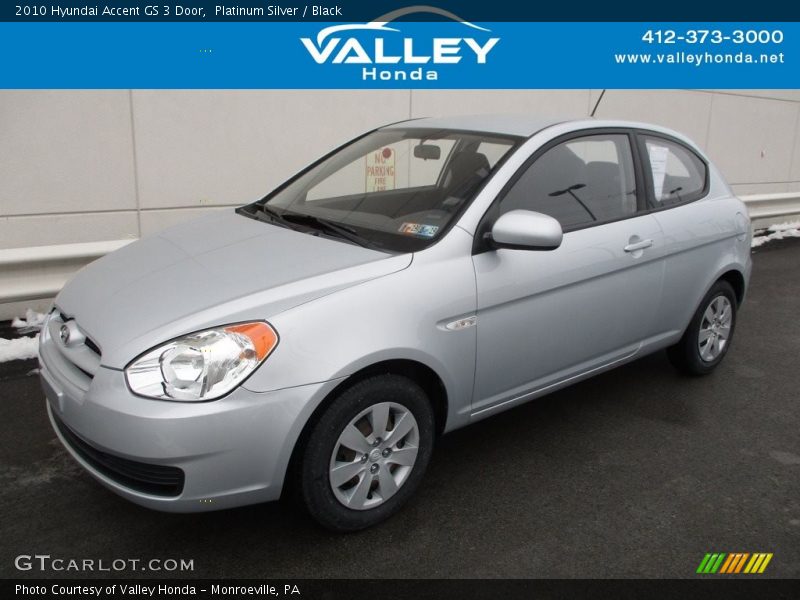 Platinum Silver / Black 2010 Hyundai Accent GS 3 Door