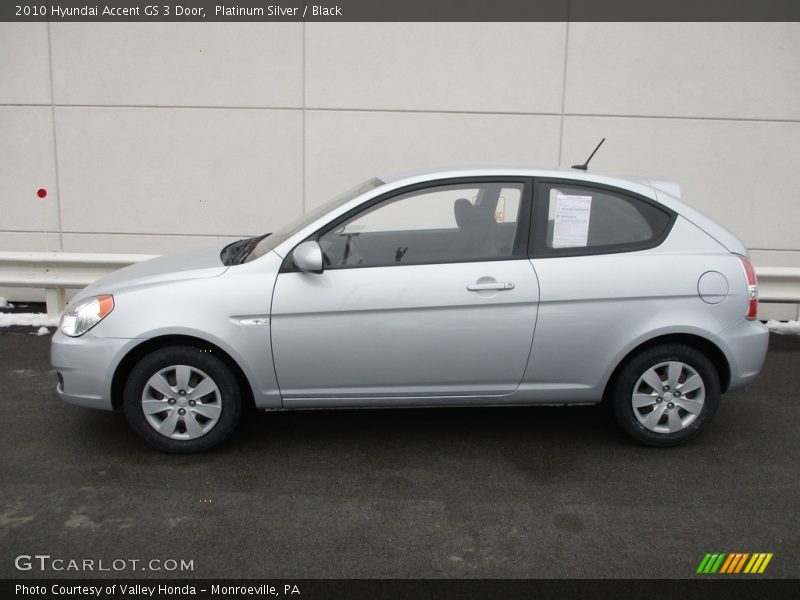 Platinum Silver / Black 2010 Hyundai Accent GS 3 Door