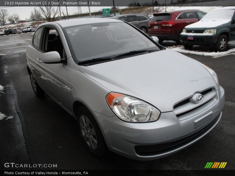 Platinum Silver / Black 2010 Hyundai Accent GS 3 Door