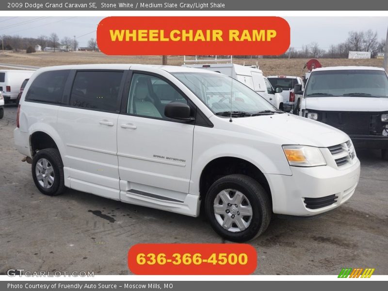 Stone White / Medium Slate Gray/Light Shale 2009 Dodge Grand Caravan SE